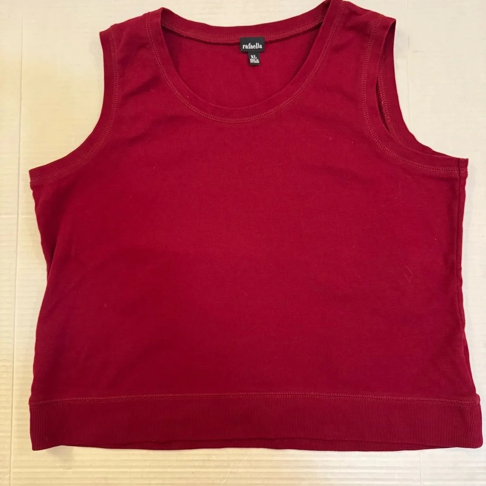 Rafaella Sleeveless Burgundy 100% Cotton Top